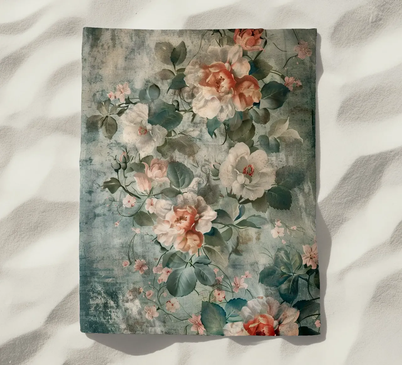 Flowers Rose Vintage B beach towel by Mateo