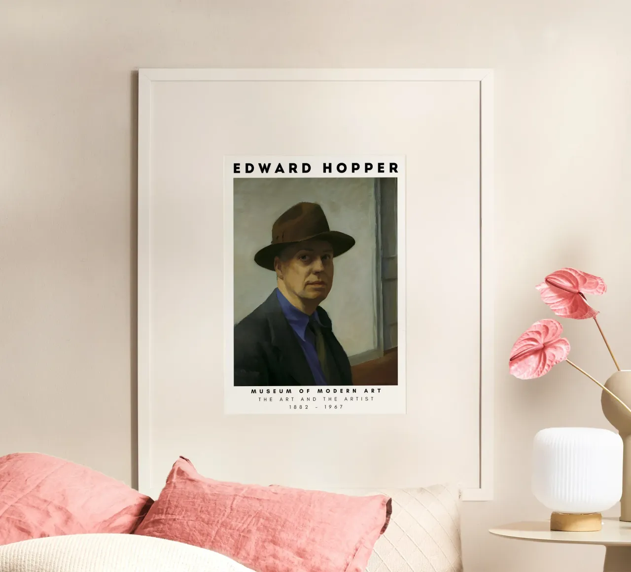 Edward Hopper Selbstporträt - Amerikanischer Realismus Kunst Poster von NorwesClub