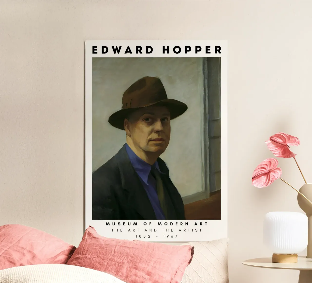 Edward Hopper Selbstporträt - Amerikanischer Realismus Kunst Poster von NorwesClub