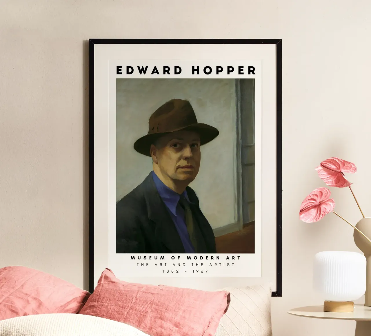 Edward Hopper Selbstporträt - Amerikanischer Realismus Kunst Poster von NorwesClub