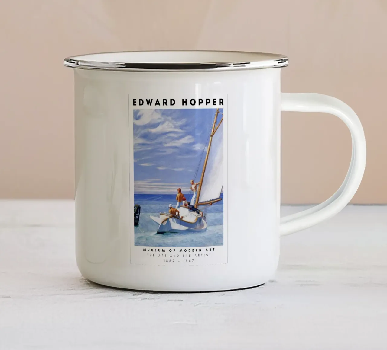 Edward Hopper Ground Swell - Stampa del realismo americano tazza in smalto da NorwesClub