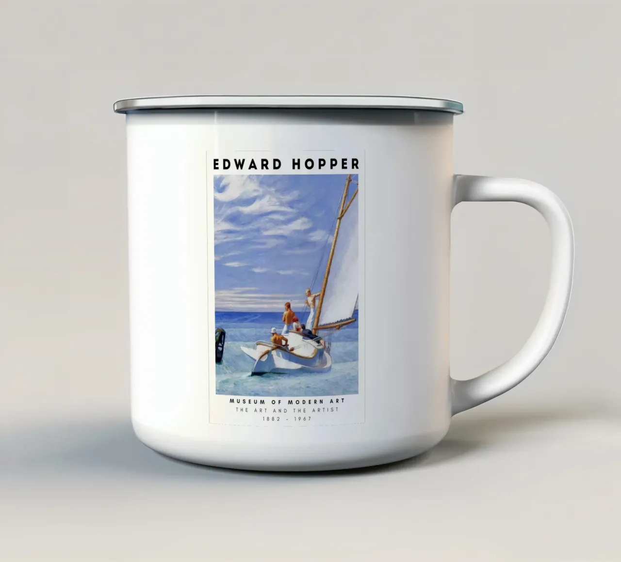 Edward Hopper Ground Swell - Stampa del realismo americano tazza in smalto da NorwesClub