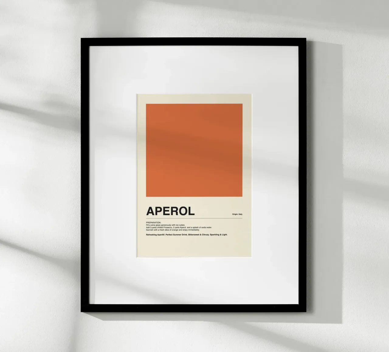 Aperol Dreams – Orange & Beige poster con telaio in alluminio da ni-ja artboutique