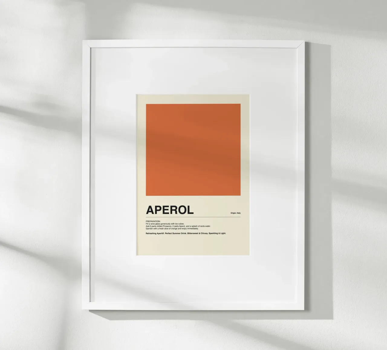 Aperol Dreams – Orange & Beige poster con telaio in alluminio da ni-ja artboutique