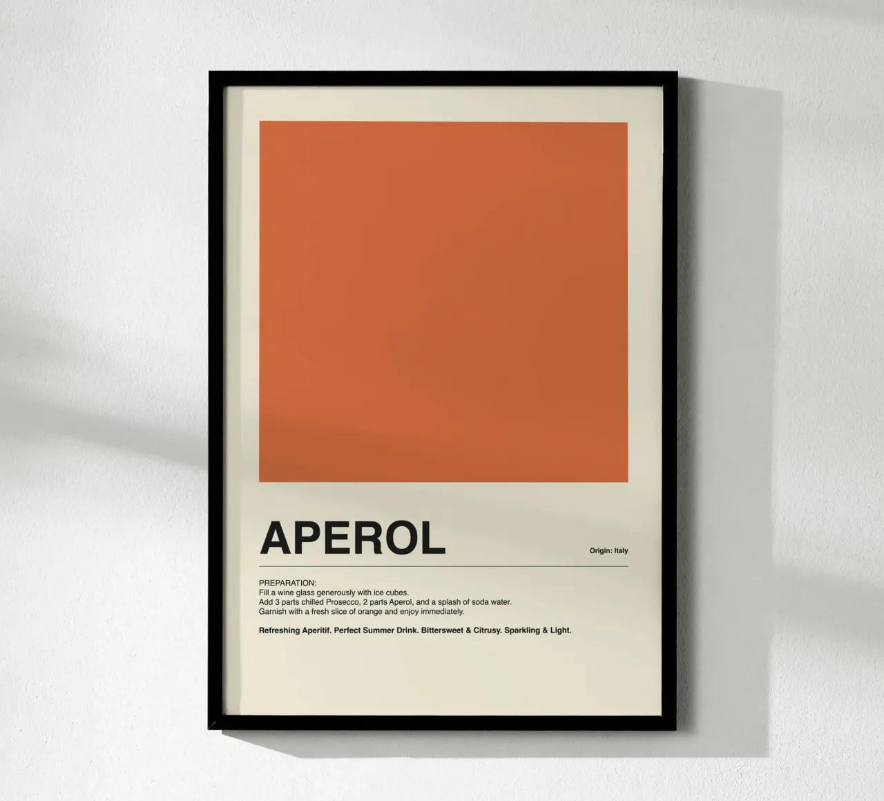 Aperol Dreams – Orange & Beige poster con telaio in alluminio da ni-ja artboutique