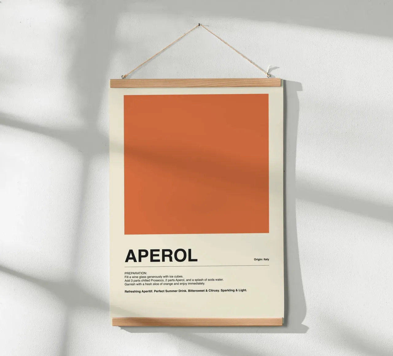 Aperol Dreams – Orange & Beige poster con telaio in alluminio da ni-ja artboutique