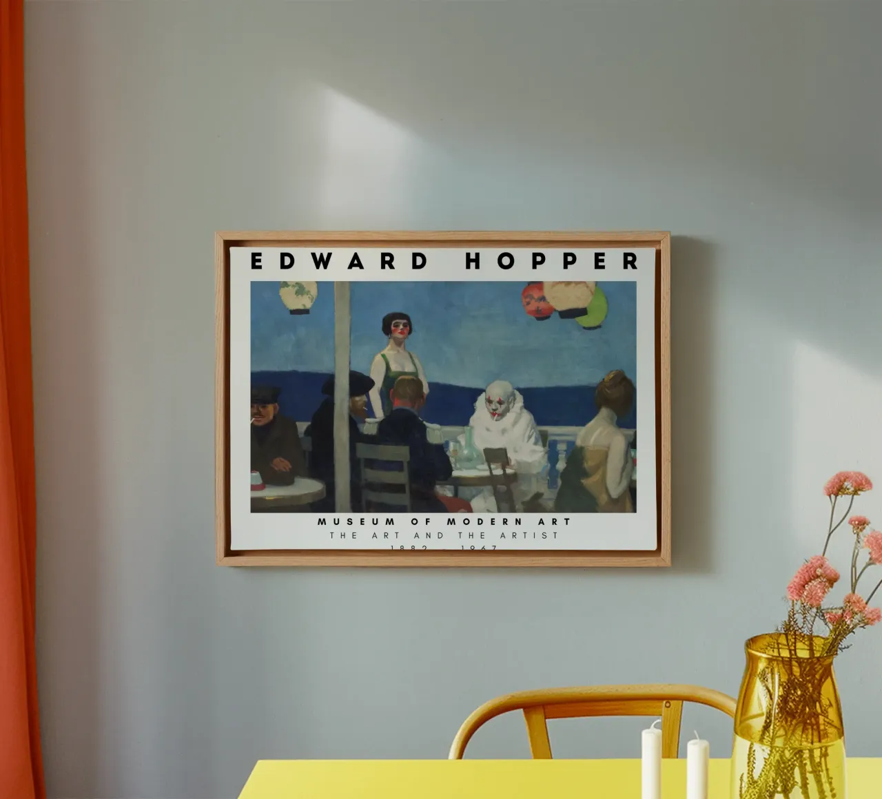 Edward Hopper Soir Bleu - Amerikaans realisme canvas met Baklijst van NorwesClub