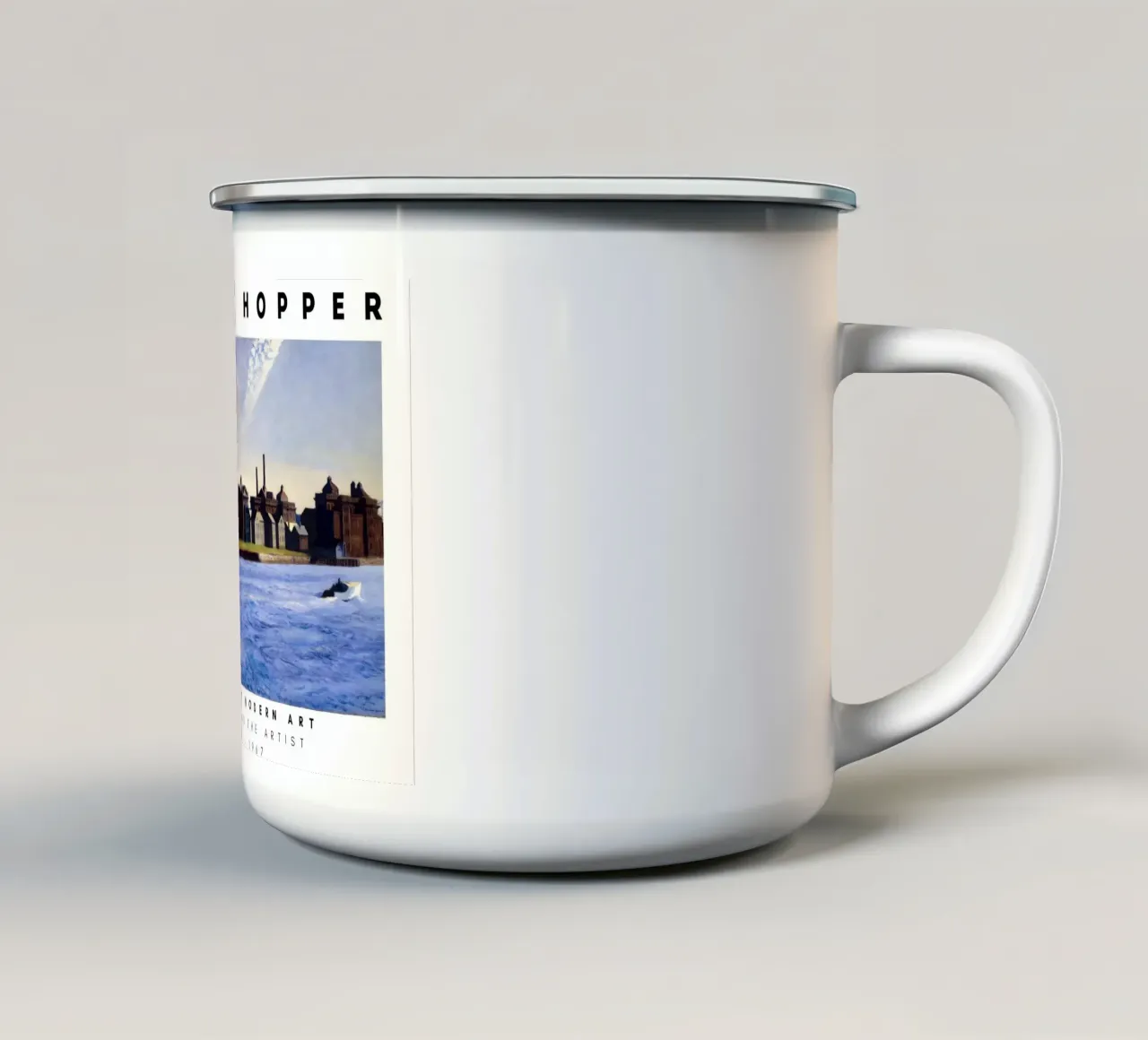 Edward Hopper L'isola di Blackwell - Realismo urbano tazza in smalto da NorwesClub