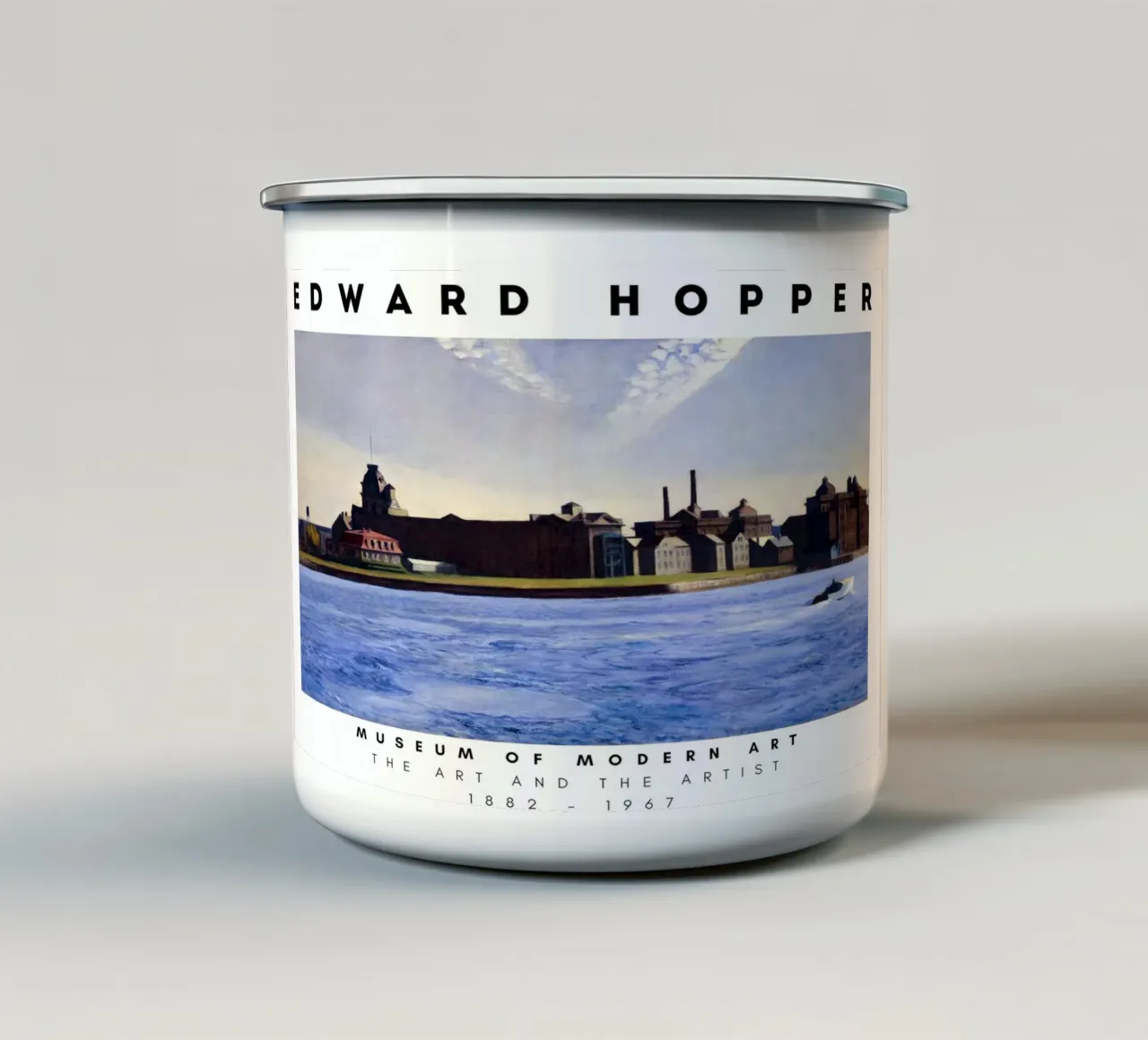 Edward Hopper L'isola di Blackwell - Realismo urbano tazza in smalto da NorwesClub