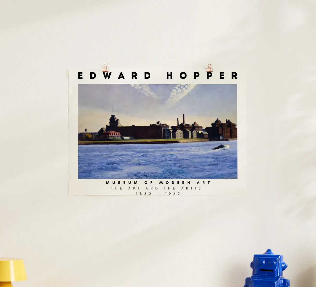 Edward Hopper L'isola di Blackwell - Realismo urbano poster con telaio in alluminio da NorwesClub