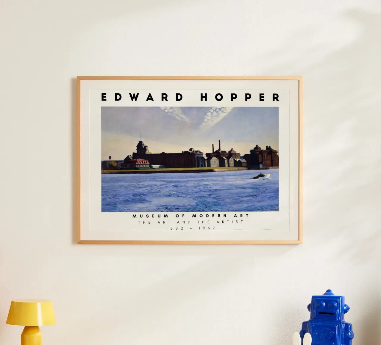 Edward Hopper L'isola di Blackwell - Realismo urbano poster con telaio in alluminio da NorwesClub