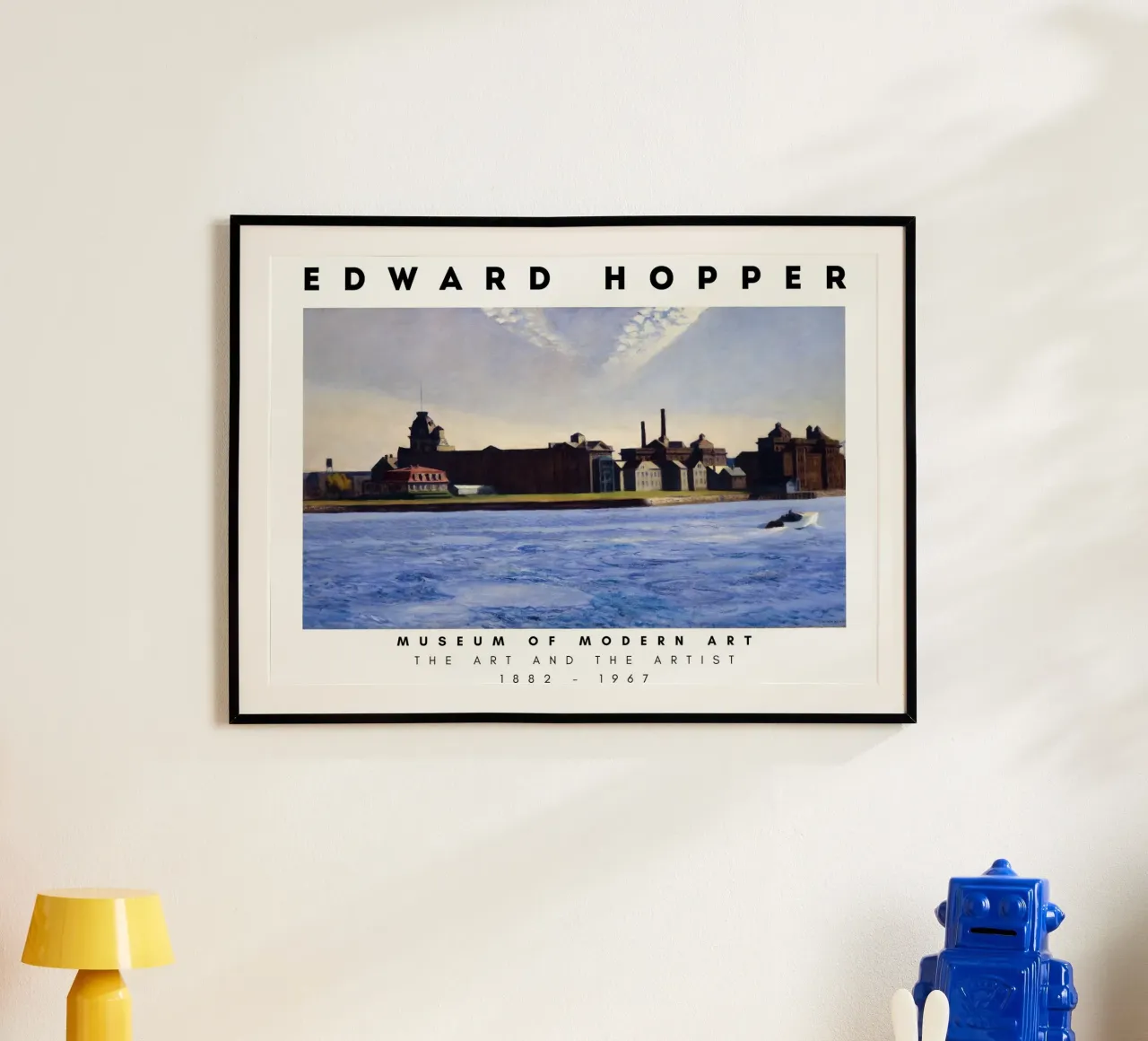 Edward Hopper L'isola di Blackwell - Realismo urbano poster con telaio in alluminio da NorwesClub