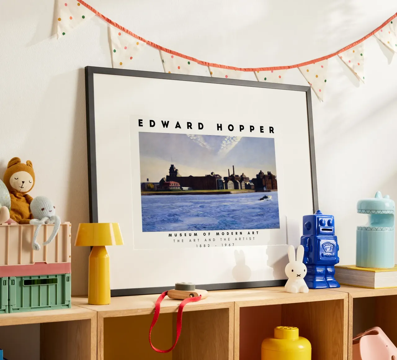 Edward Hopper L'isola di Blackwell - Realismo urbano poster con telaio in alluminio da NorwesClub