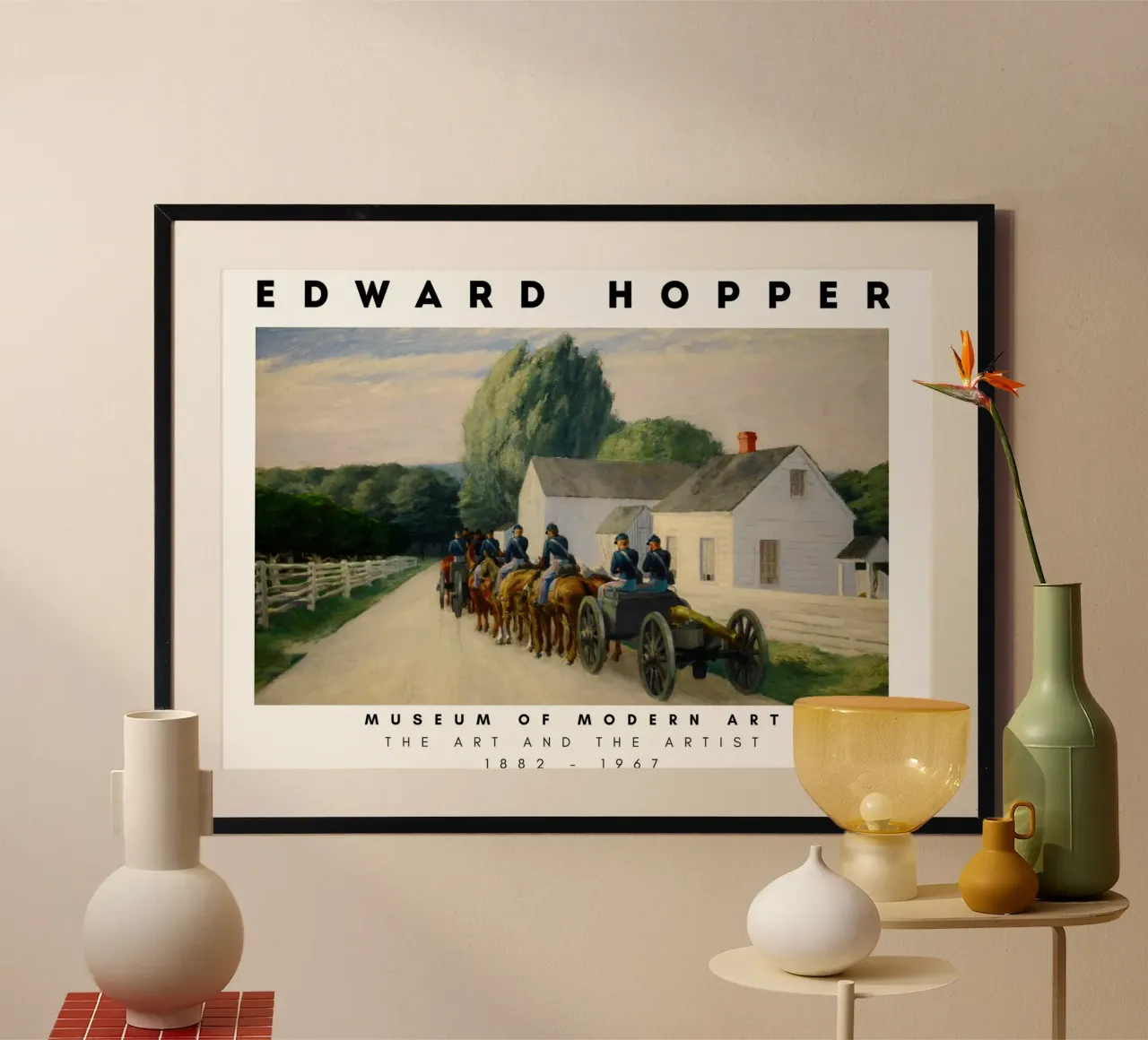 Edward Hopper Batteria leggera di Gettysburg - Realismo poster con telaio in alluminio da NorwesClub