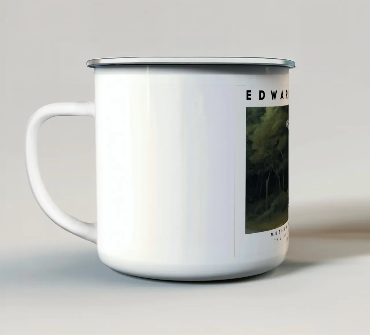 Edward Hopper Seven A.M. | Amerikanischer Realismus Storefront Emaille Tasse von NorwesClub