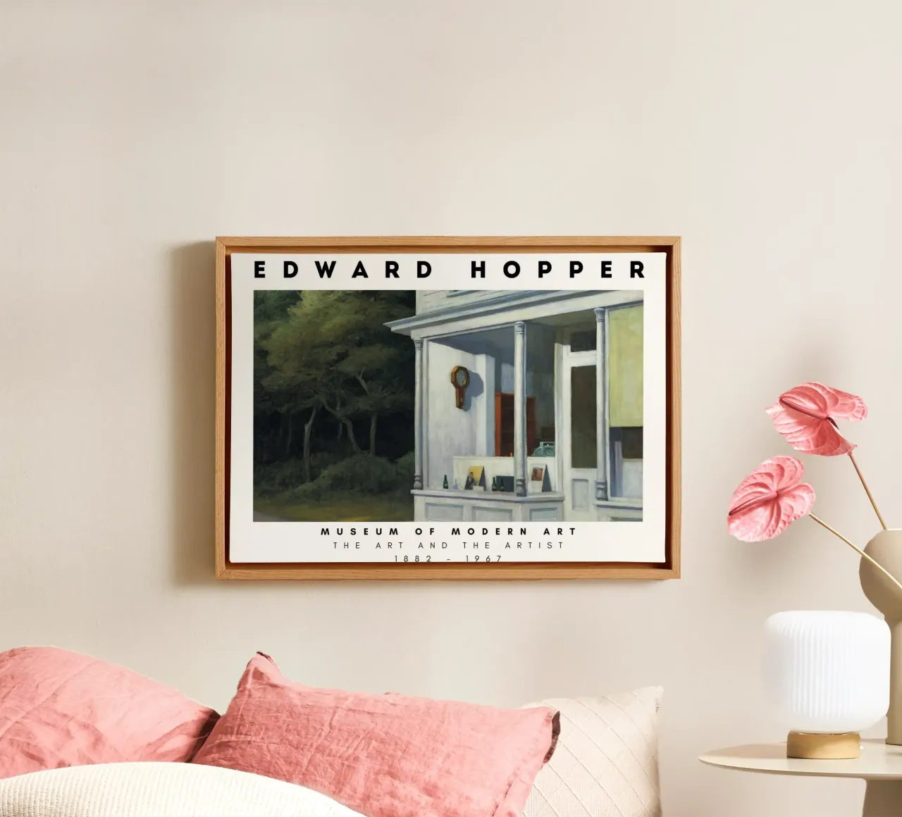 Edward Hopper Zeven A.M. | Amerikaans Realisme Storefront canvas met Baklijst van NorwesClub