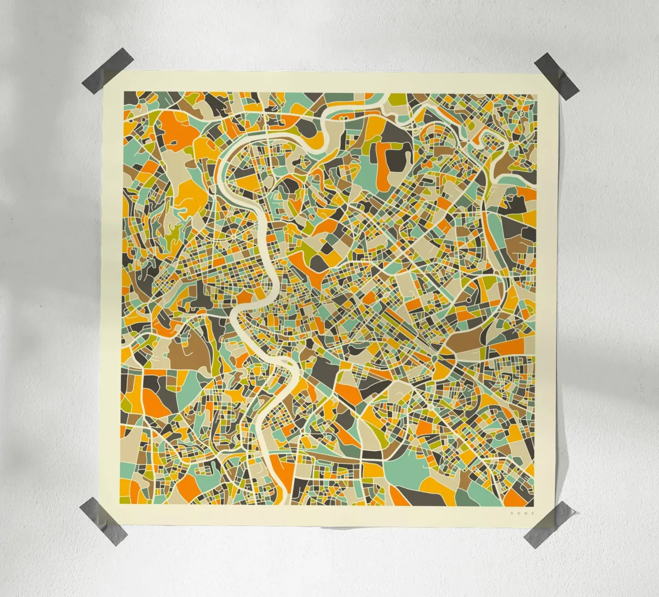 Mappa di Roma poster da Jazzberry Blue