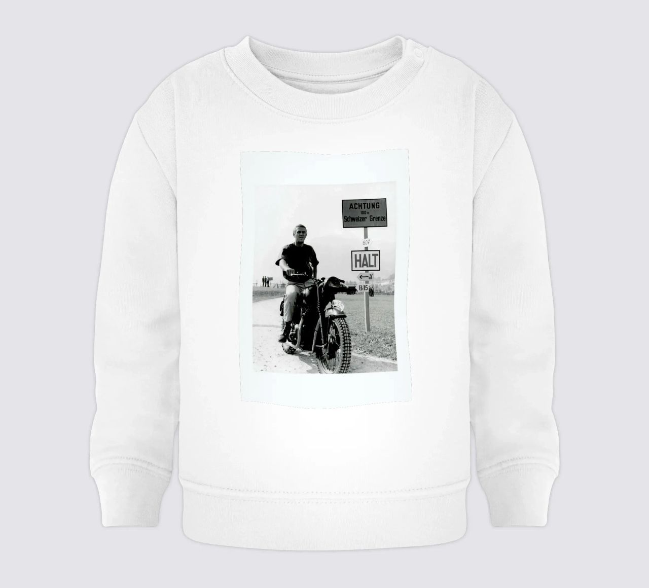 Steve McQueen "The Great Escape" 1963 felpa neonato da Gallery Print and Art Limited