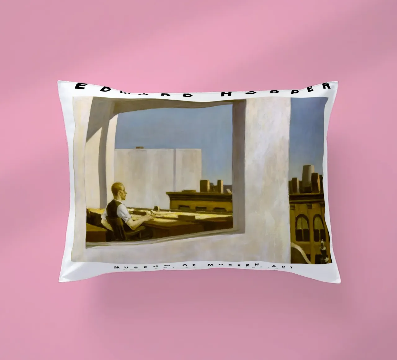 Ufficio di Edward Hopper in una piccola città - Arte del realismo americano cuscino da NorwesClub