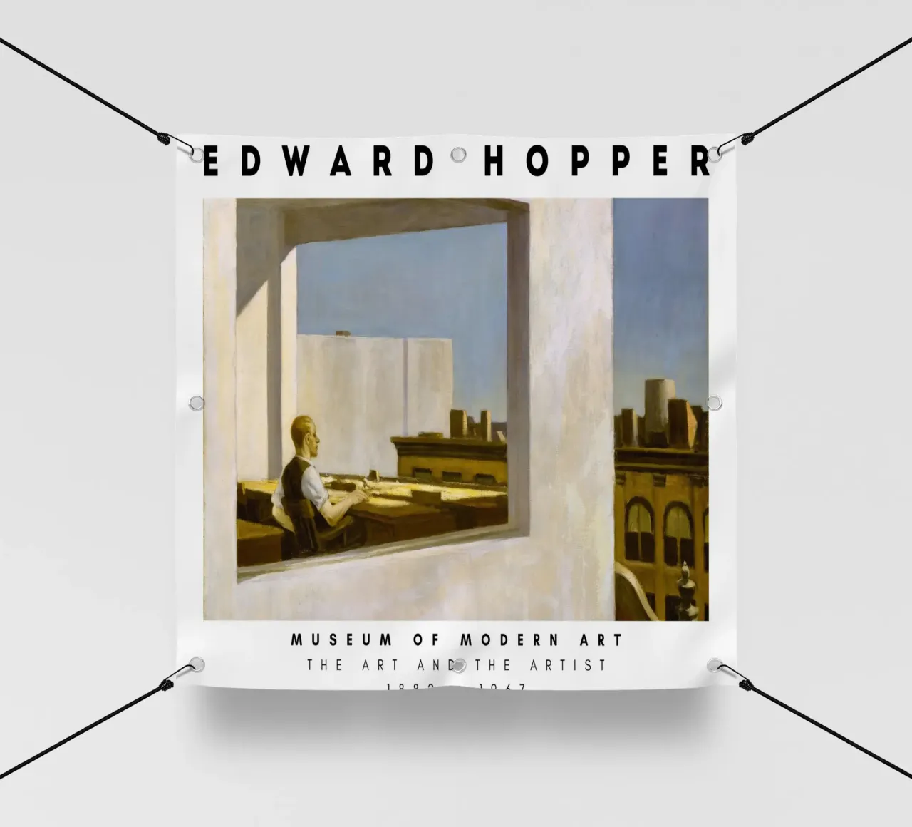 Ufficio di Edward Hopper in una piccola città - Arte del realismo americano telo in pvc da NorwesClub