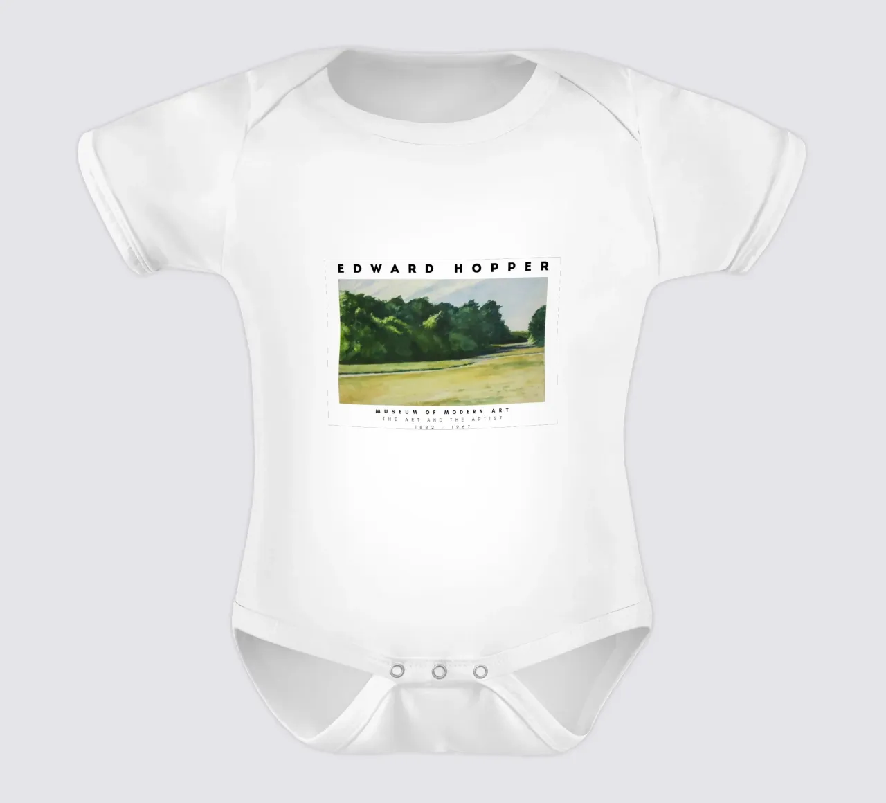 Edward Hopper Mass of Trees - American Realism Print short-sleeve baby romper by NorwesClub