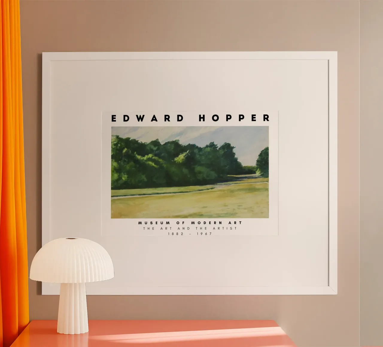 Edward Hopper Massa di alberi - Stampa del realismo americano poster con telaio in alluminio da NorwesClub