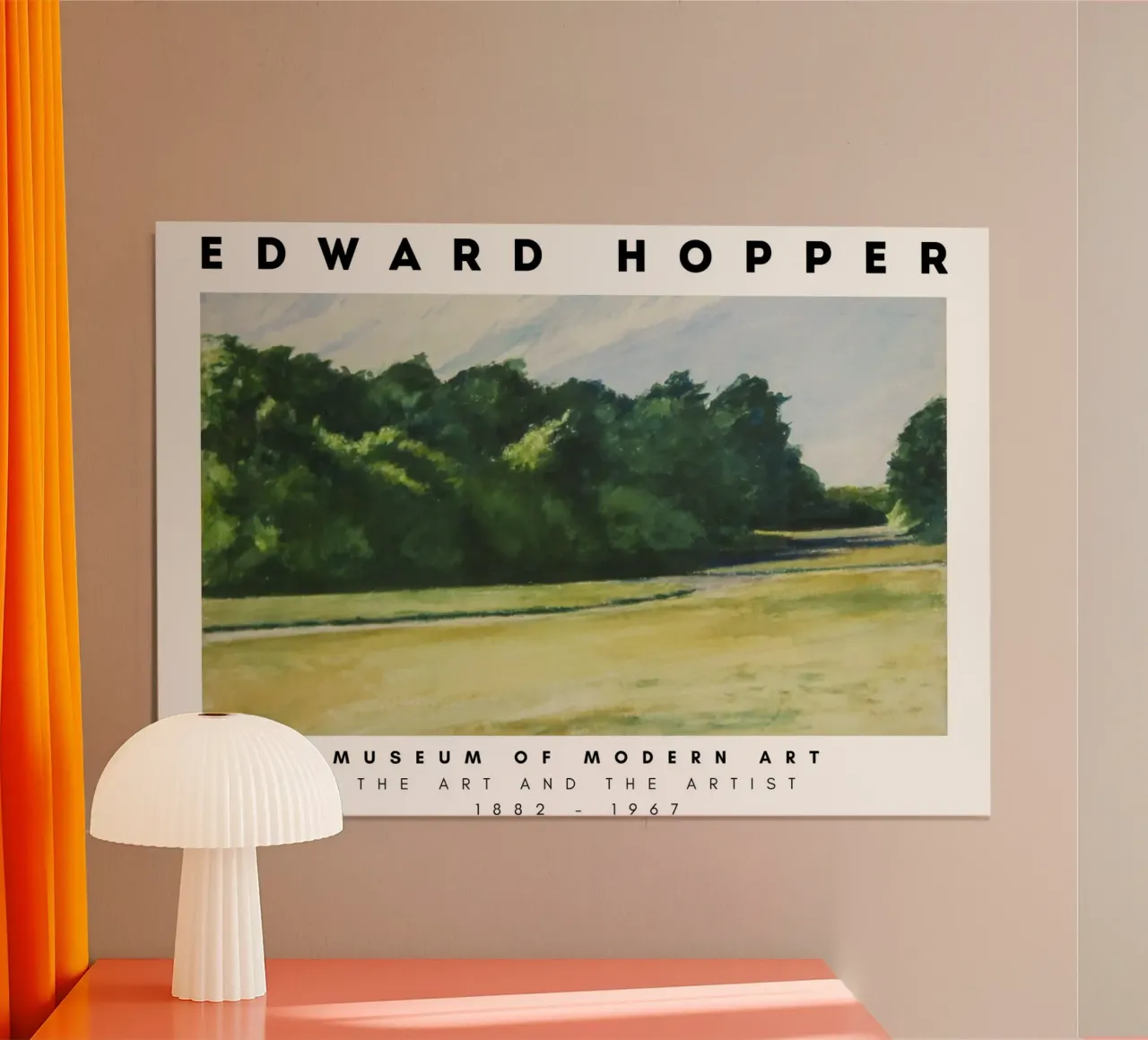 Edward Hopper Massa di alberi - Stampa del realismo americano poster con telaio in alluminio da NorwesClub