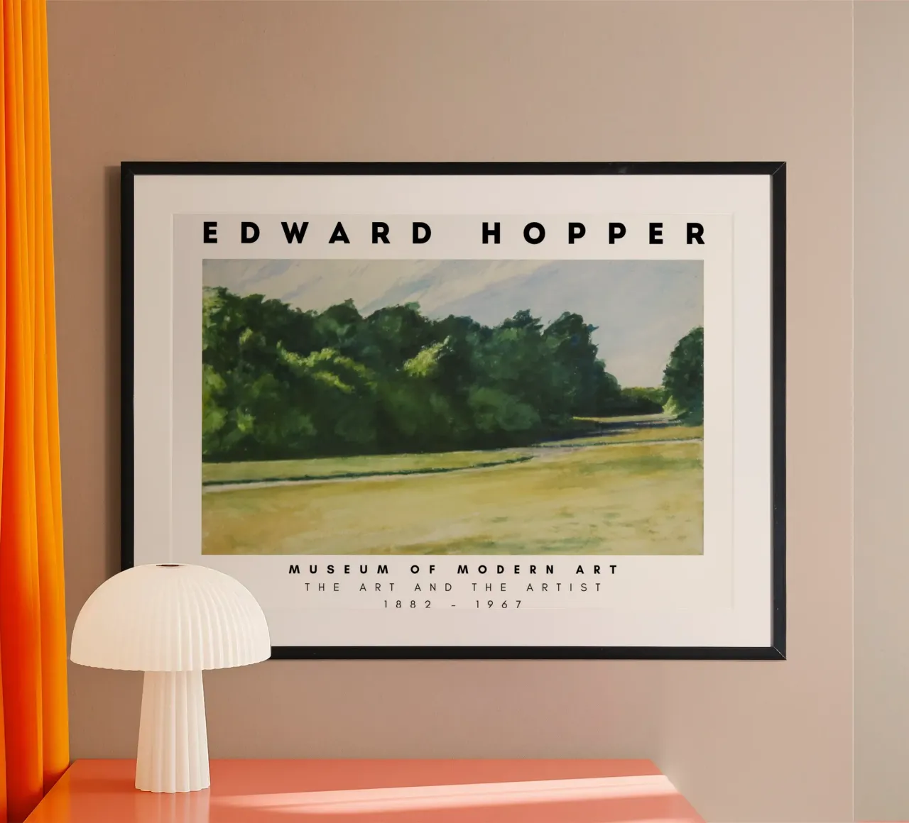 Edward Hopper Massa di alberi - Stampa del realismo americano poster con telaio in alluminio da NorwesClub