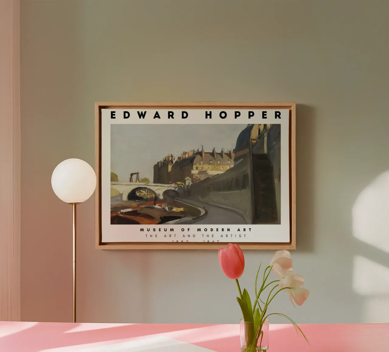 Edward Hopper Le Quai Paris - Amerikaans realisme Prin canvas met Baklijst van NorwesClub