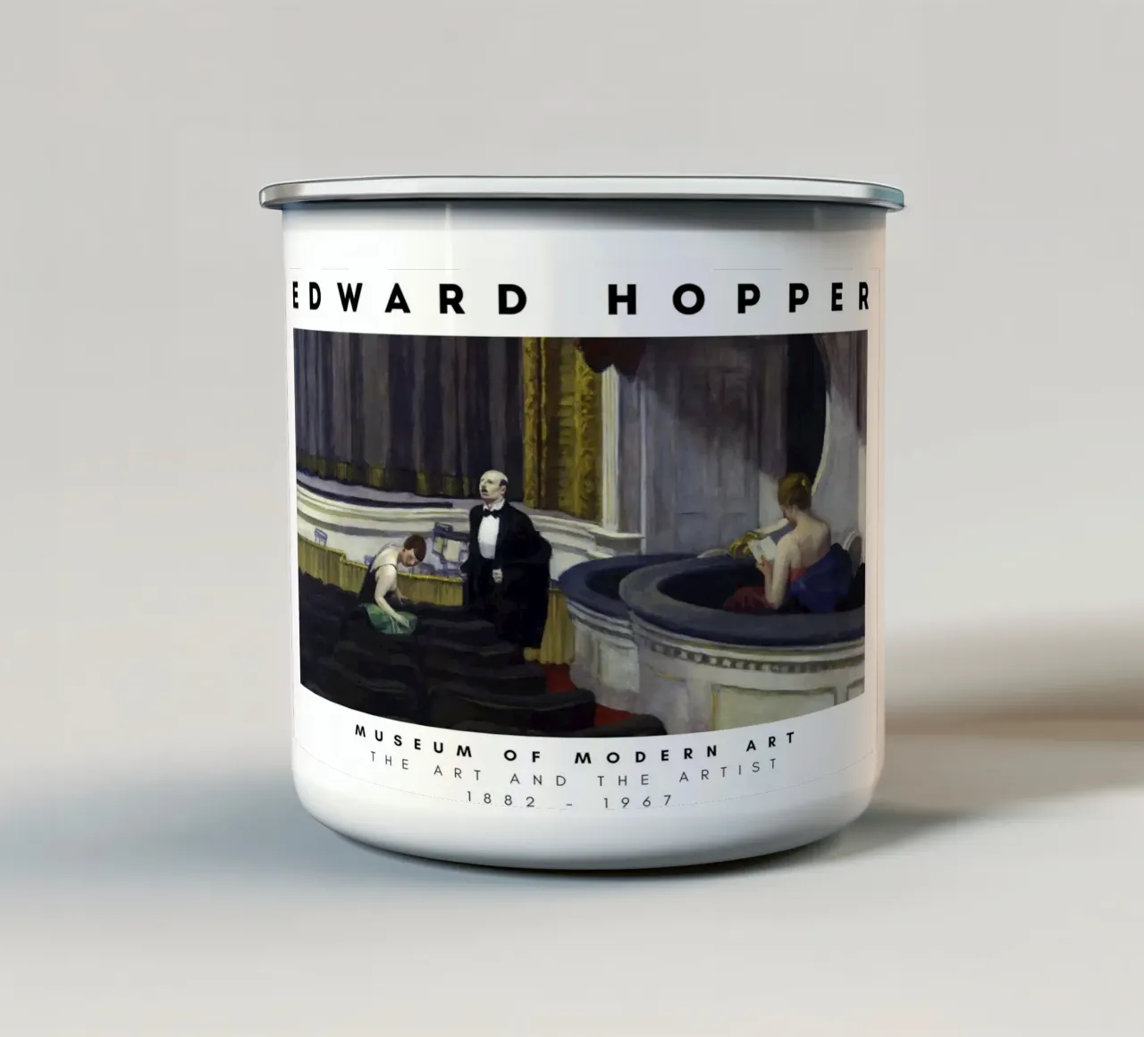 Edward Hopper Twee in het gangpad - Amerikaans realisme emaille mok van NorwesClub