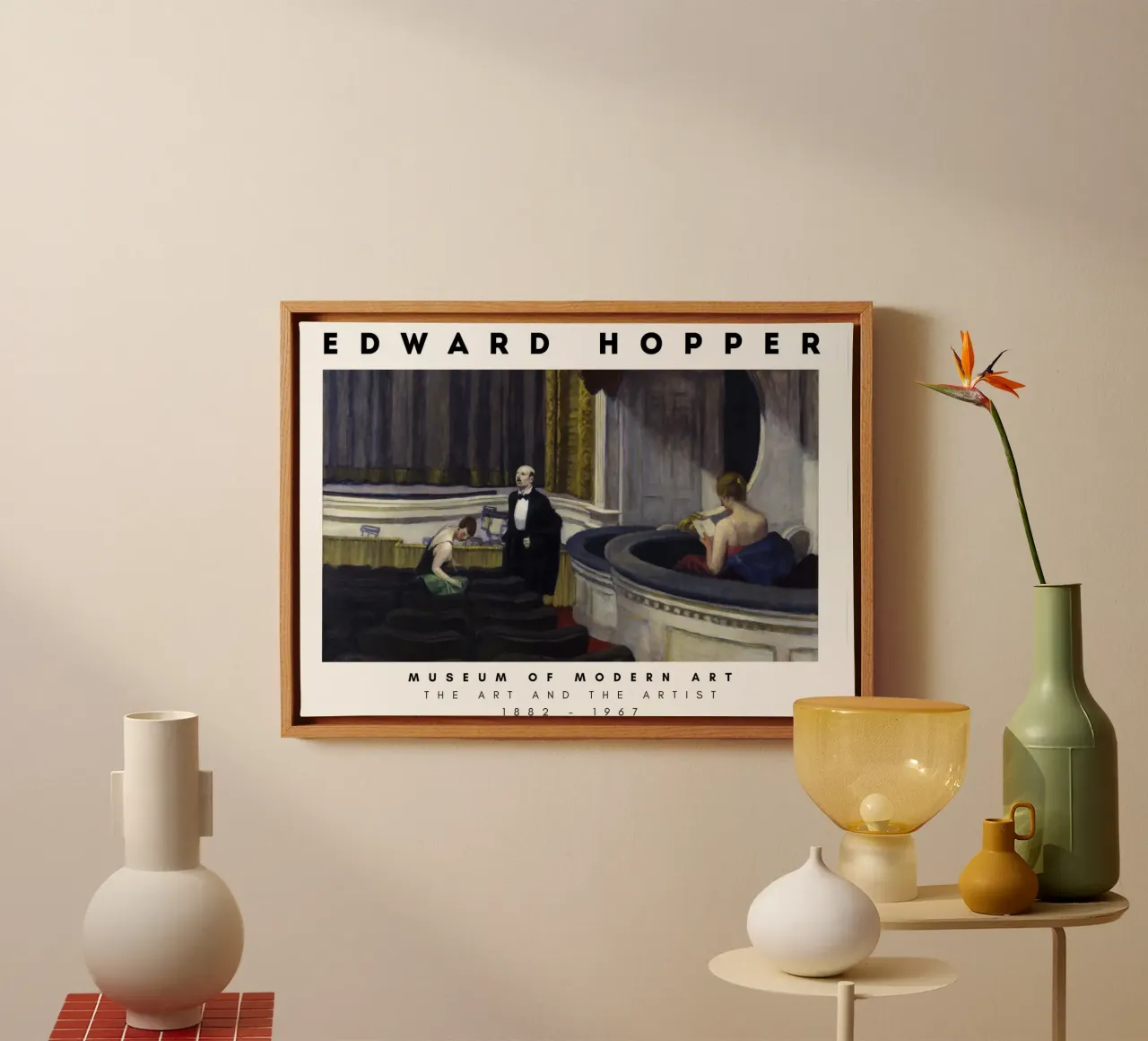 Edward Hopper Twee in het gangpad - Amerikaans realisme canvas met Baklijst van NorwesClub