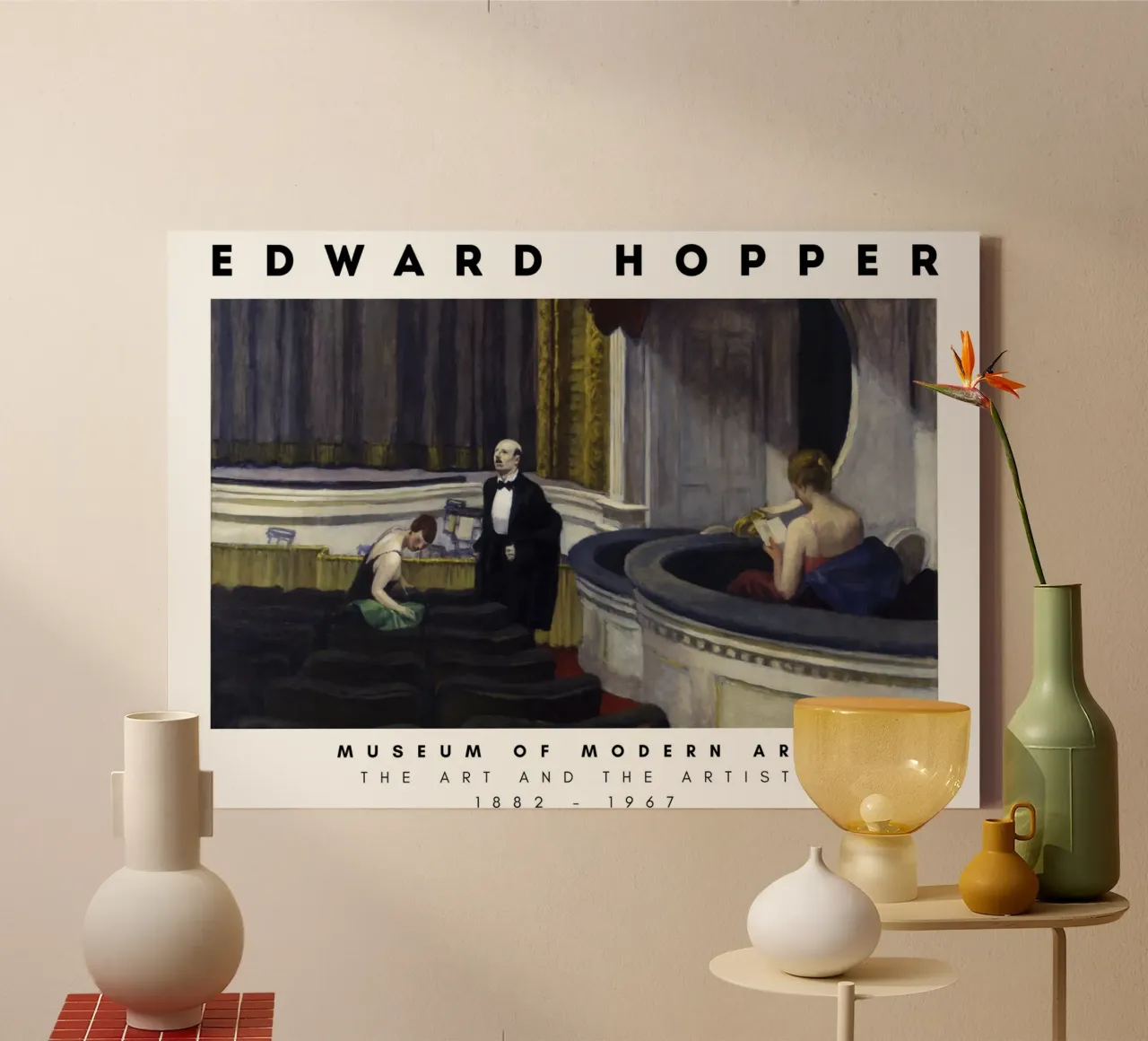 Edward Hopper Twee in het gangpad - Amerikaans realisme canvas met Baklijst van NorwesClub