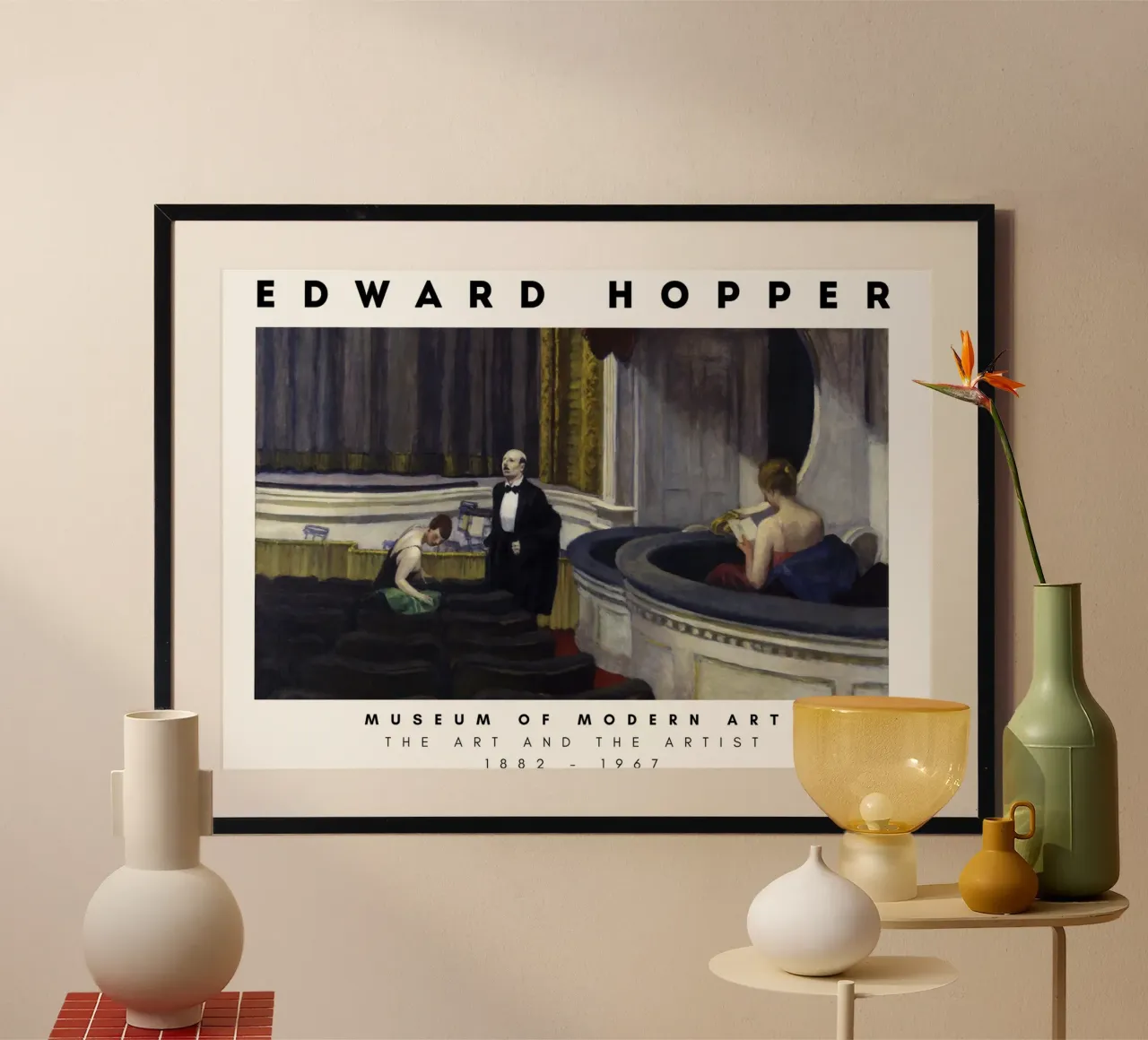 Edward Hopper Due sul corridoio - Arte del realismo americano poster con telaio in alluminio da NorwesClub