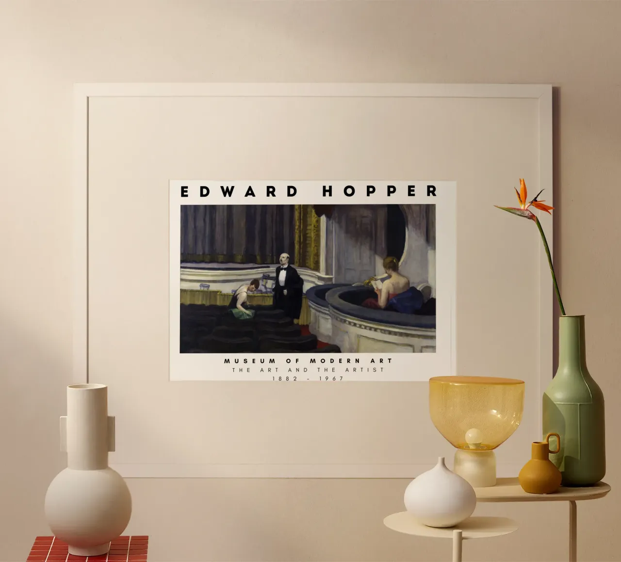 Edward Hopper Due sul corridoio - Arte del realismo americano poster con telaio in alluminio da NorwesClub