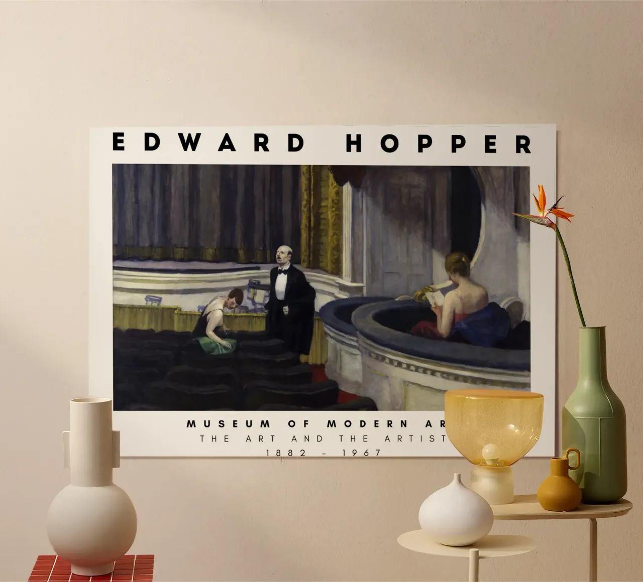 Edward Hopper Due sul corridoio - Arte del realismo americano poster con telaio in alluminio da NorwesClub