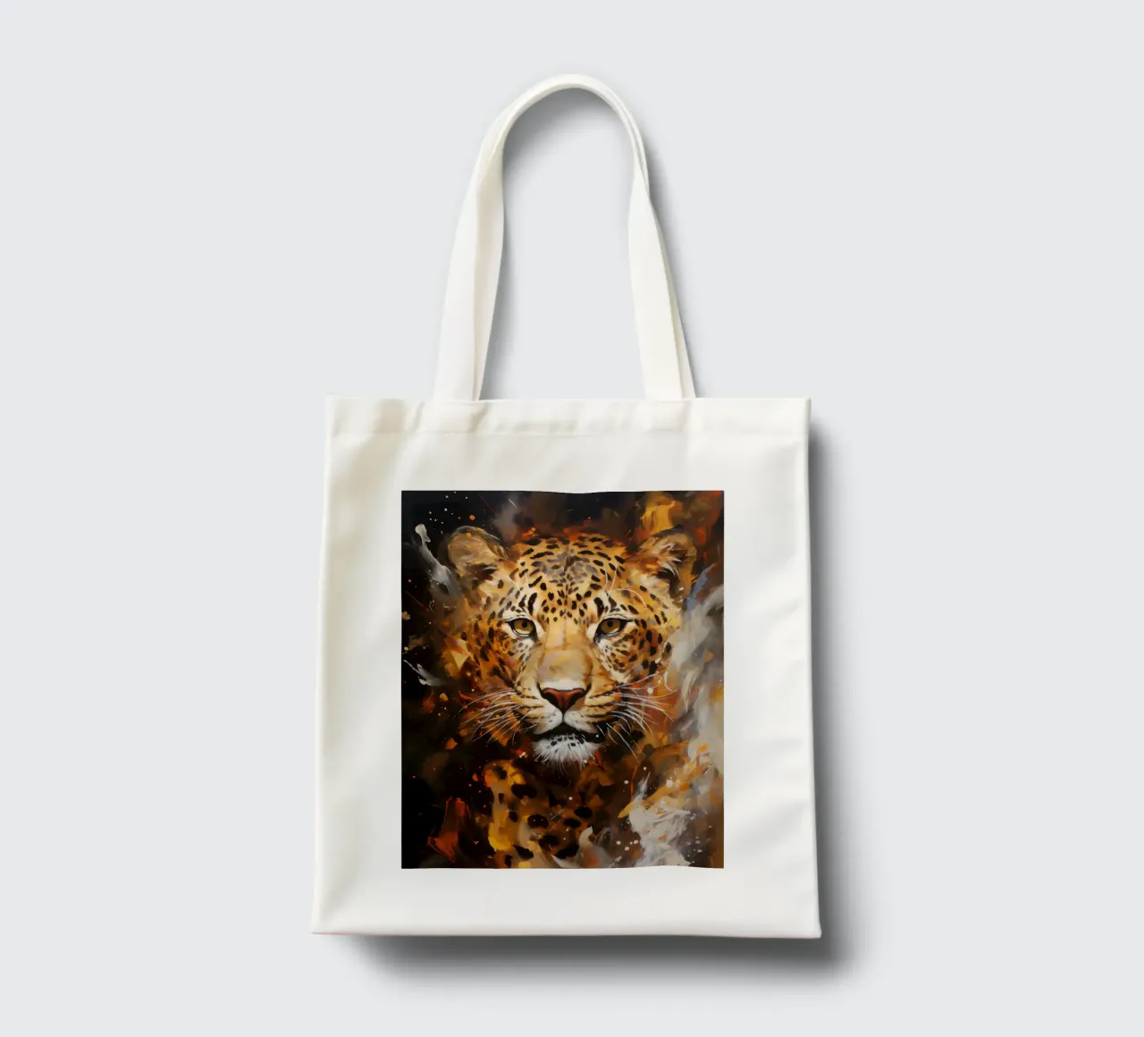 Leopard Abstract borsa in juta da Mateo