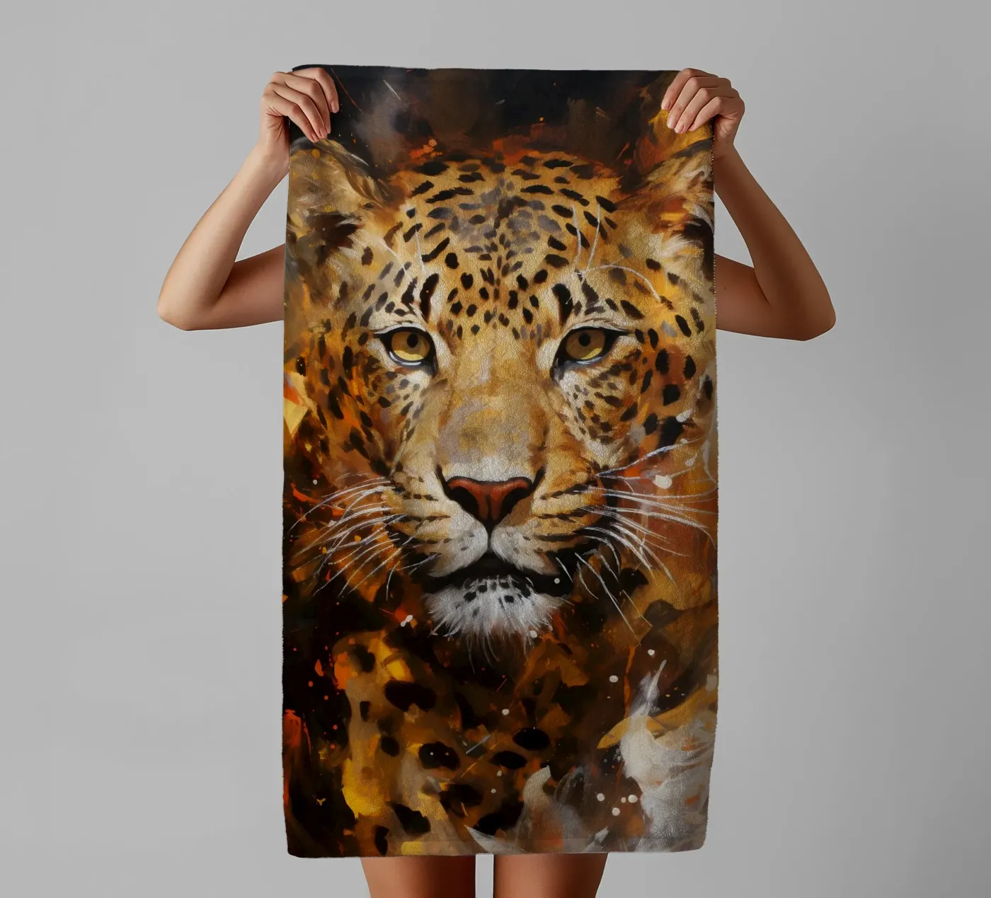 Leopard Abstract badhanddoek van Mateo