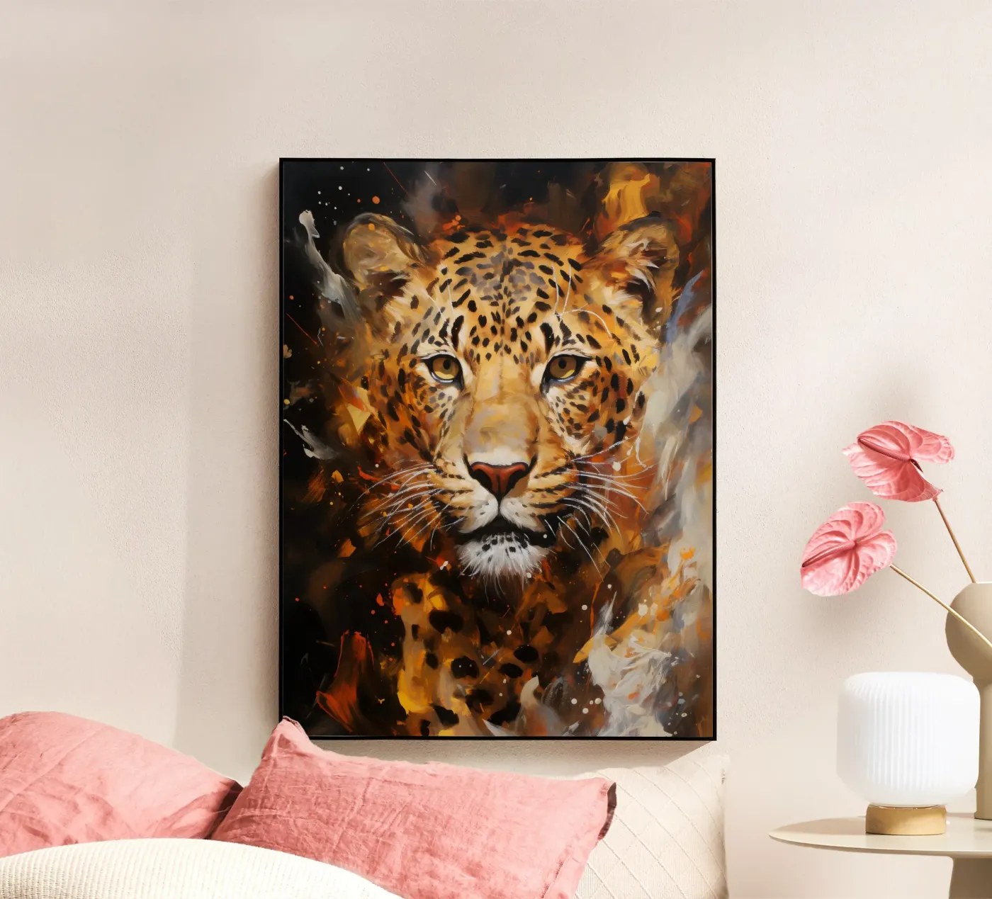 Leopard Abstract acryl van Mateo