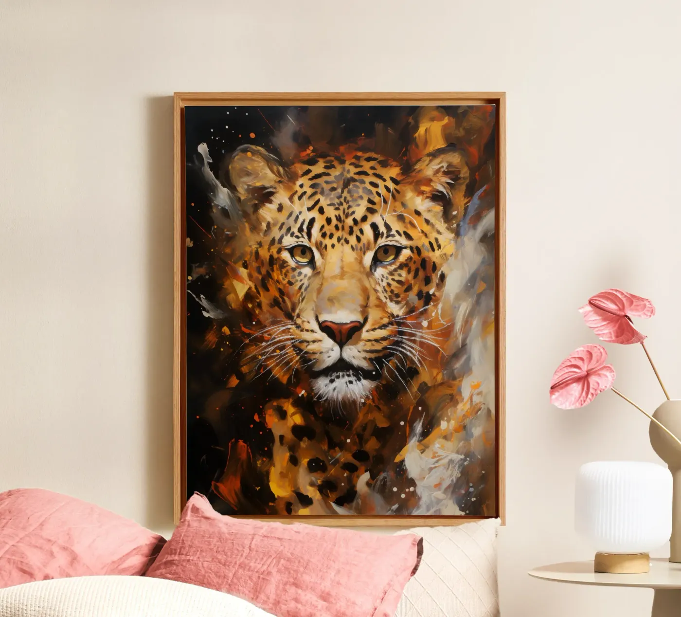Leopard Abstract canvas van Mateo