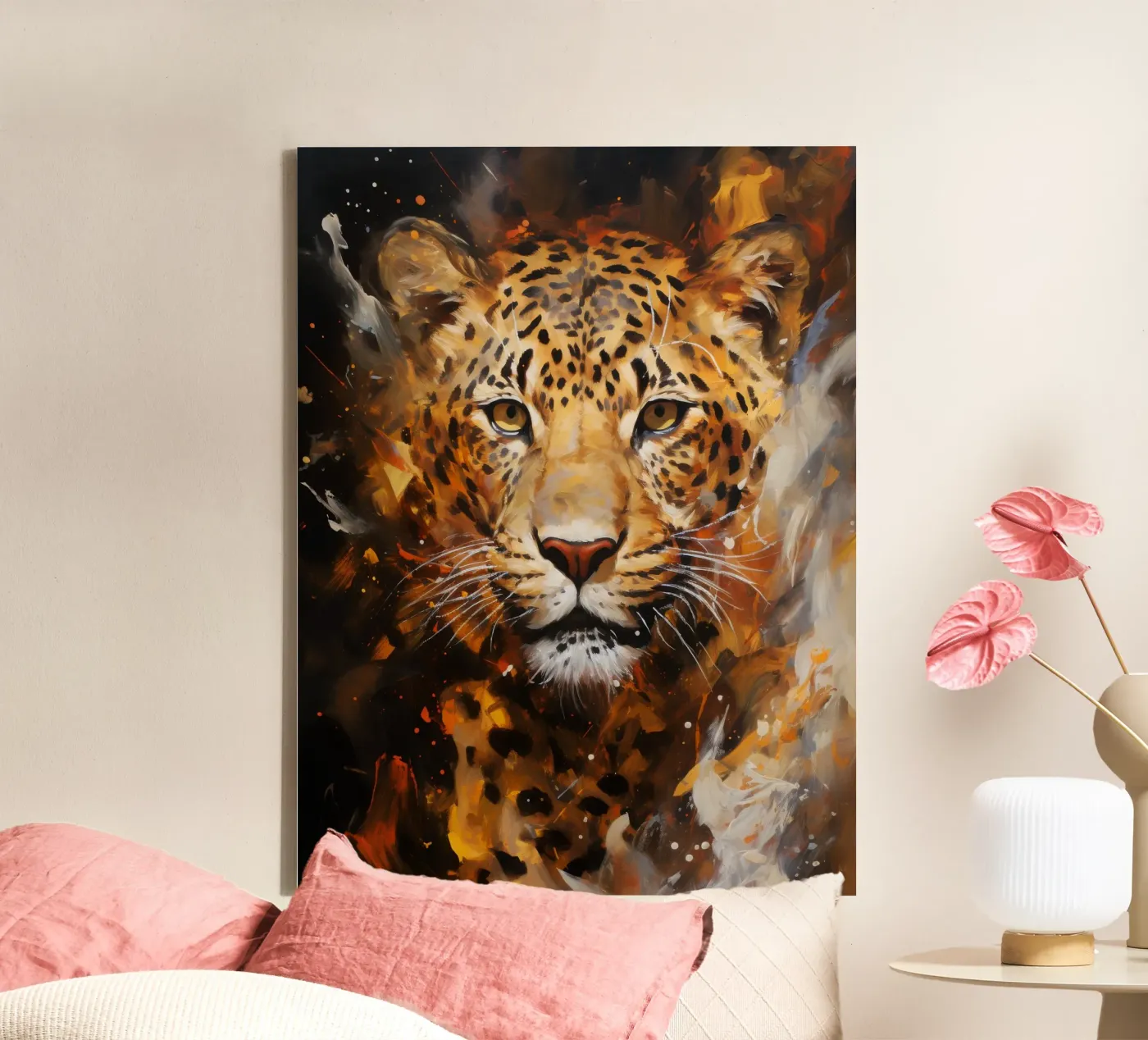 Leopard Abstract canvas van Mateo