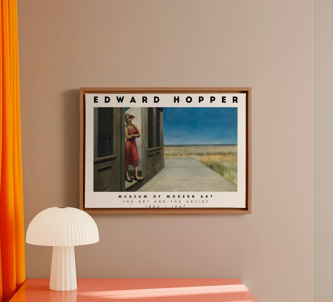 Edward Hopper Ochtend in Zuid-Carolina - Amerikaans realisme canvas met Baklijst van NorwesClub