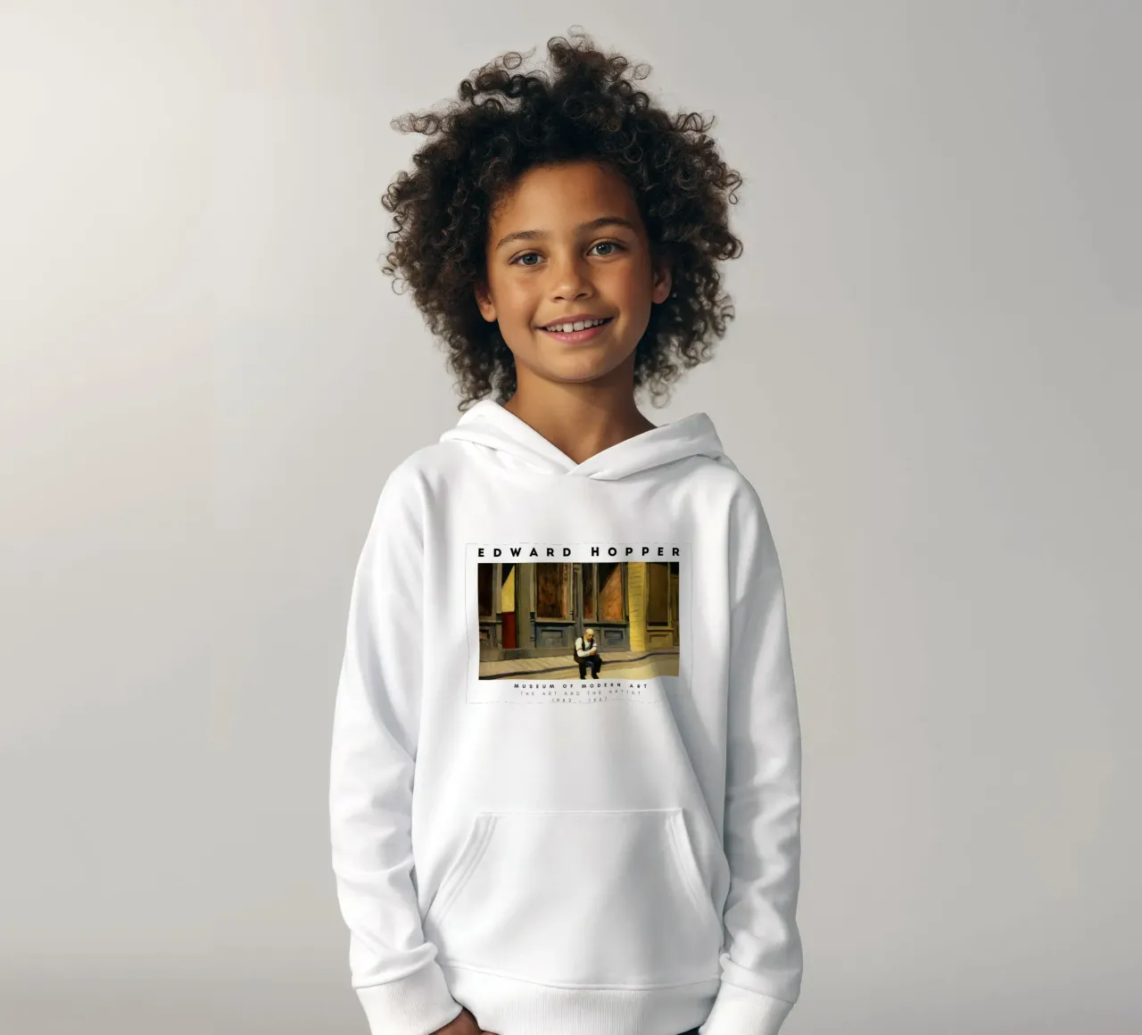 Edward Hopper Excursión a la filosofía | Realismo Imprimir sudadera con capucha para niño de NorwesClub