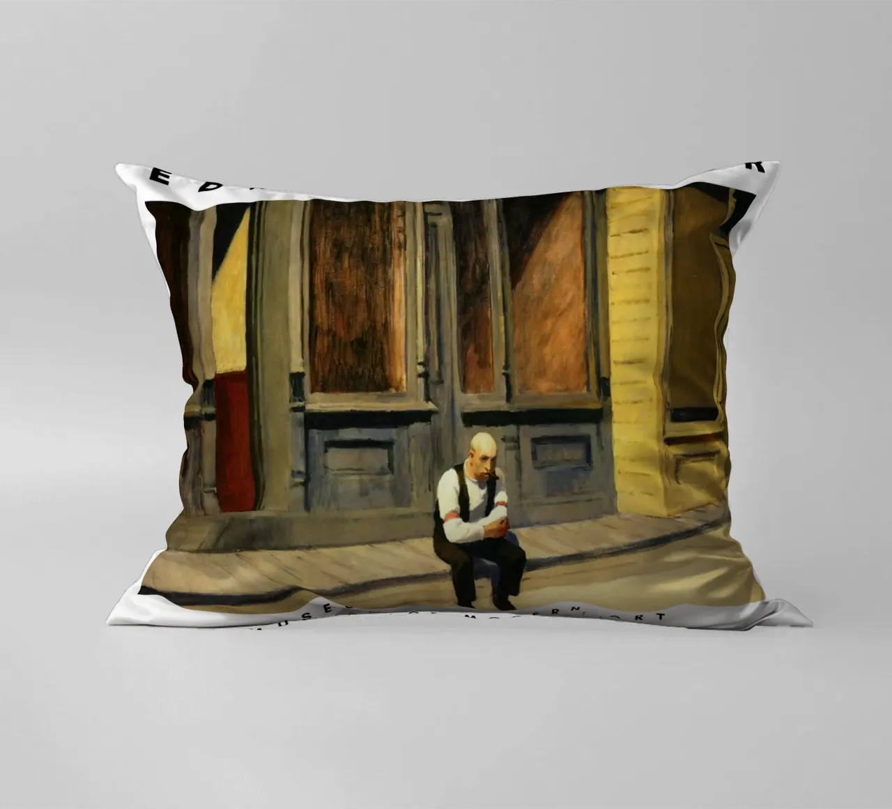 Edward Hopper Excursion into Philosophy | Realism Print decorative cushion by NorwesClub
