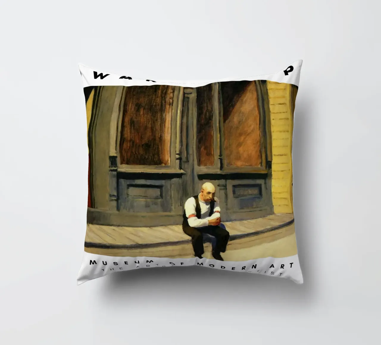 Edward Hopper Excursion into Philosophy | Realism Print decorative cushion by NorwesClub