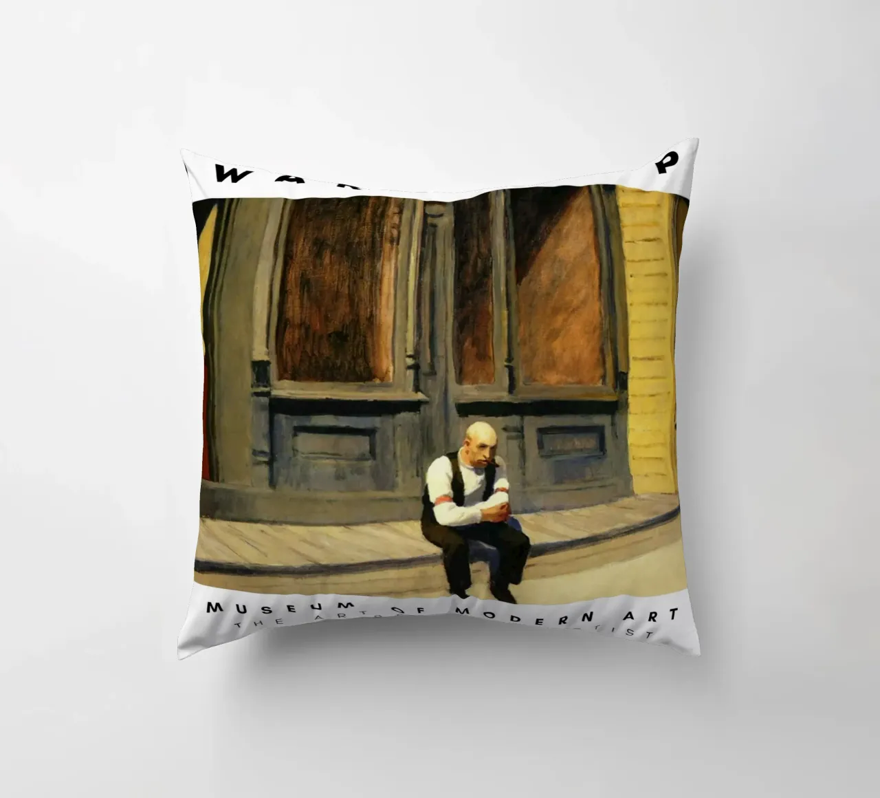 Edward Hopper Excursion into Philosophy | Realism Print decorative cushion by NorwesClub