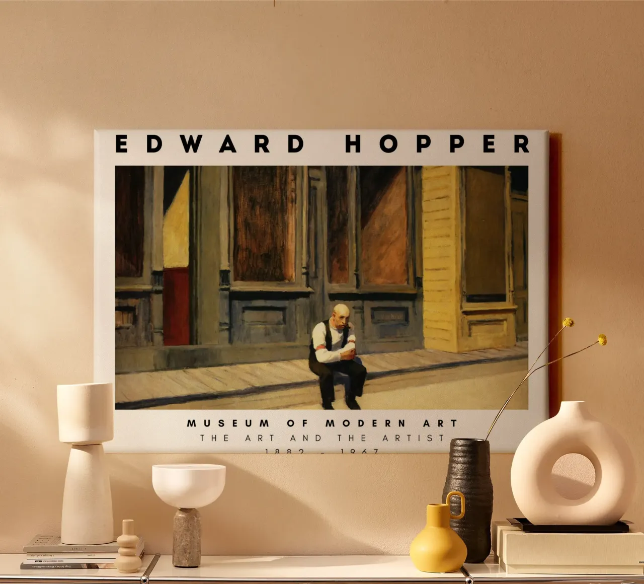 Edward Hopper Excursie in de filosofie | Realisme Print canvas van NorwesClub