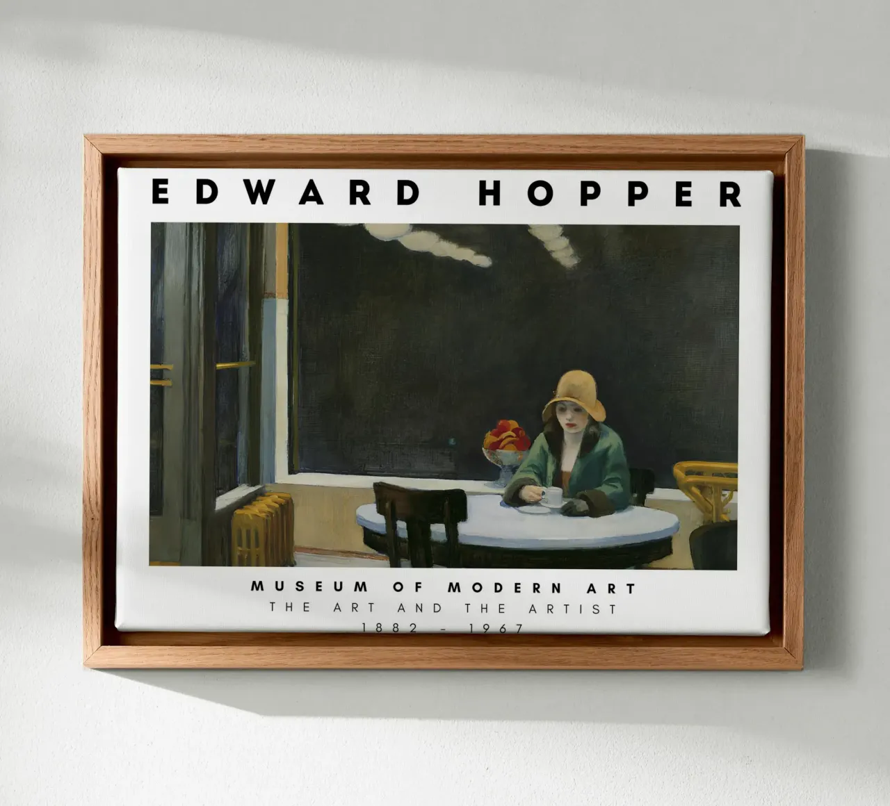 Edward Hopper Automat - Amerikaans realisme Stedelijke kunst canvas met Baklijst van NorwesClub