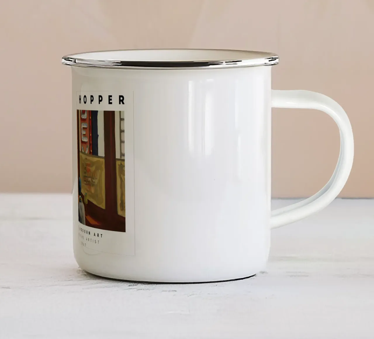 Edward Hopper Chop Suey - Realismo americano Urban Ar tazza in smalto da NorwesClub