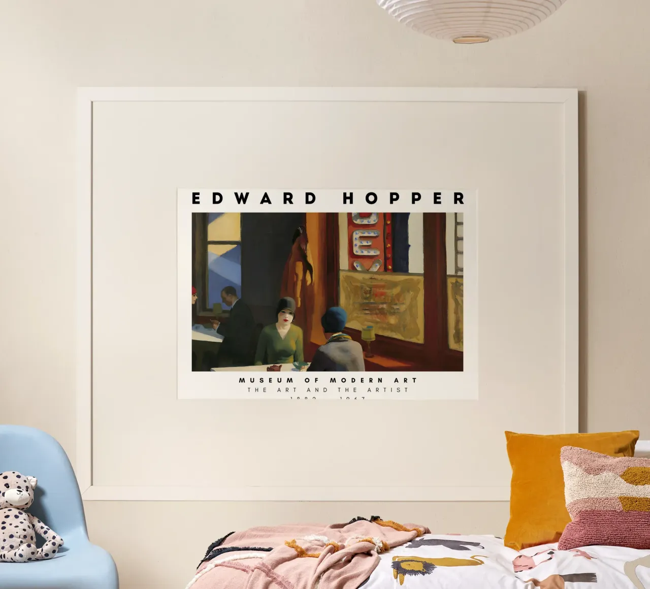 Edward Hopper Chop Suey - Realismo americano Urban Ar poster con telaio in alluminio da NorwesClub