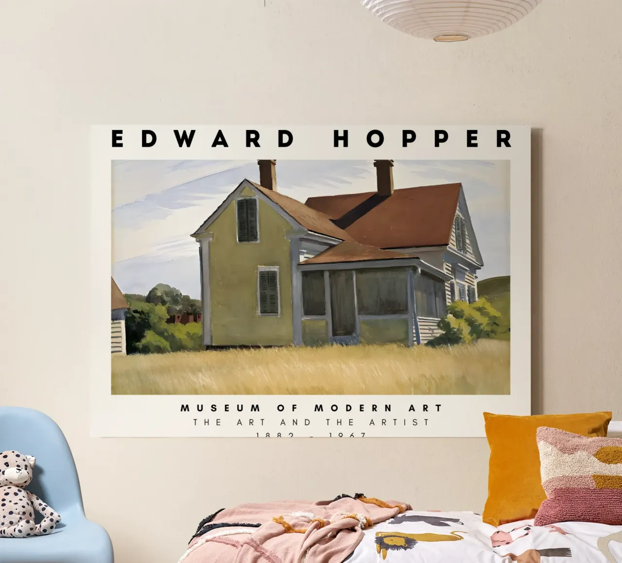 Edward Hopper Marshall's huis - Amerikaans realisme canvas met Baklijst van NorwesClub